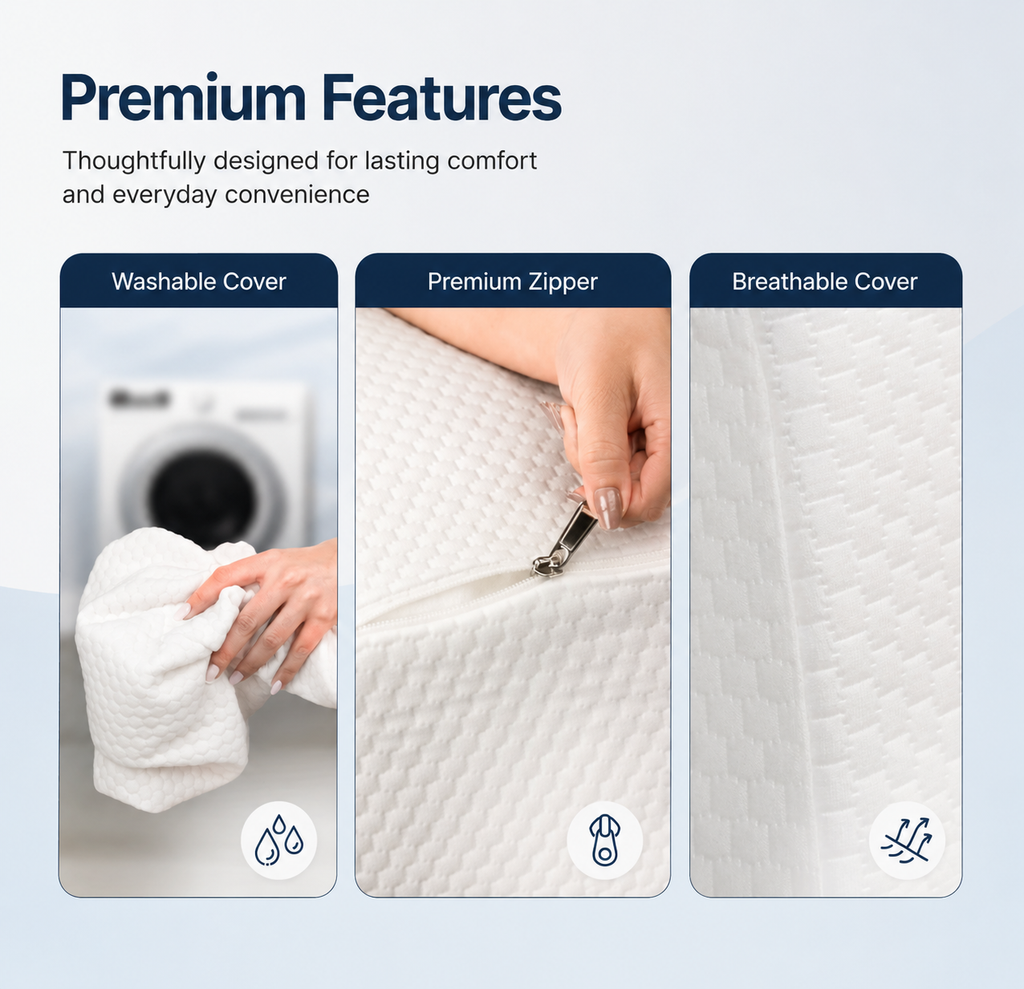 Premium Wedge Cushion With memory foam - Pain reducer & remover