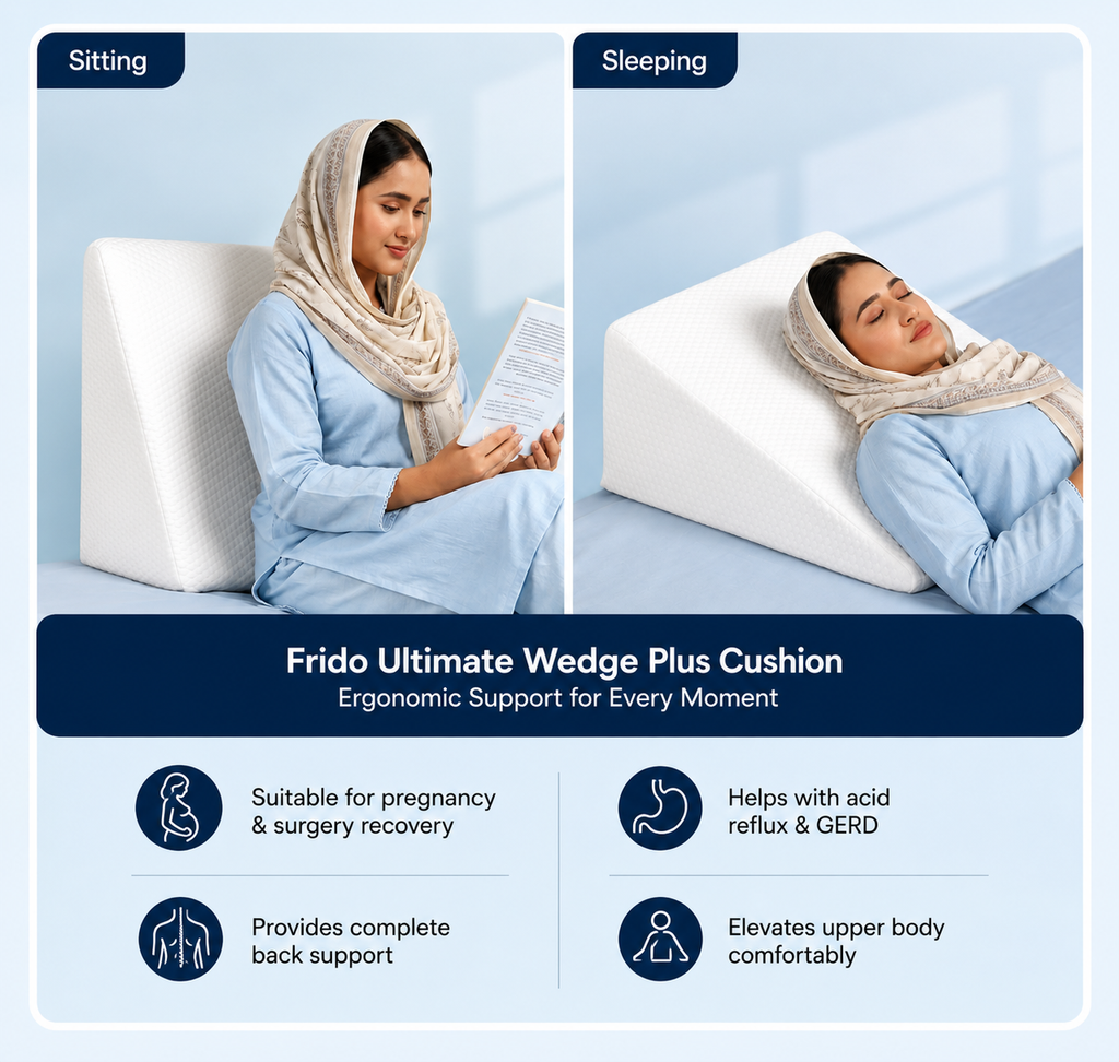 Premium Wedge Cushion With memory foam - Pain reducer & remover